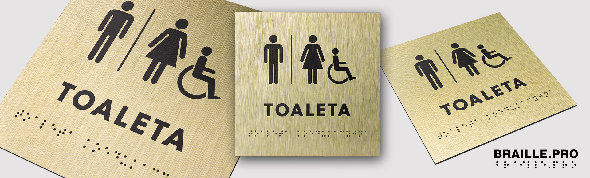 Tabliczki Braille na toalety